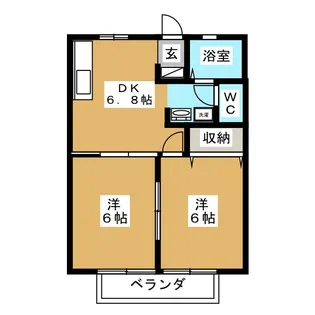 ベルフラワーII【1階】の間取り