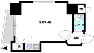 ロワール神楽坂【7階】の間取り