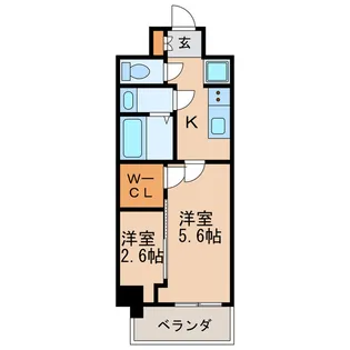 エステムコート名古屋新栄VI アートテラス【9階】の間取り