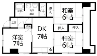 レジデンス観音【4階】の間取り