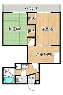 中古賀マンション【5階】の間取り