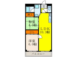ライオンズマンション東淀川【2階】の間取り