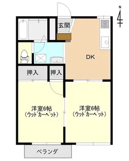 レジデンスリビエラC棟【2階】の間取り