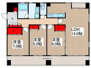北浦和元町マンションB棟【1階】の間取り