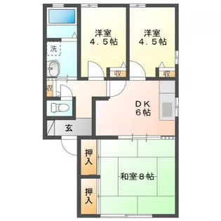 ディアス クボ B【1階】の間取り