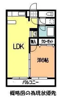 クリエイティブ亀田【1階】の間取り