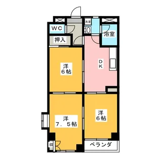 川越マンション【1階】の間取り