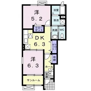 アルバ・ソーレ【1階】の間取り