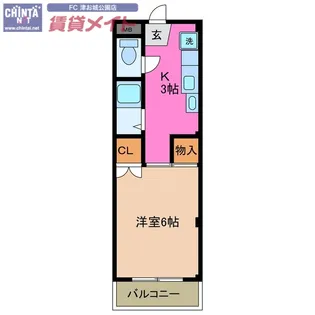 エグゼ杉谷【2階】の間取り