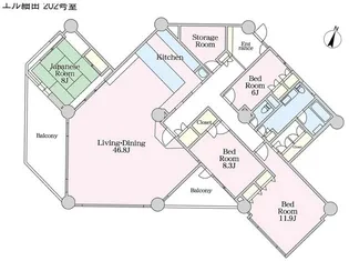 ドエル細田【2階】の間取り