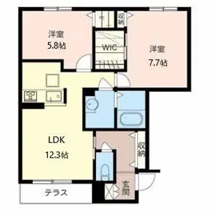 ファミール新家【1階】の間取り