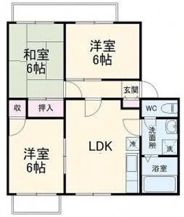 グリーンサイドマンション【1階】の間取り