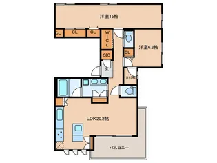 カサ・モンテ【5階】の間取り
