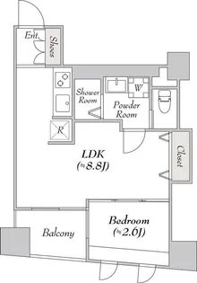 ミリアレジデンス日本橋人形町II【7階】の間取り