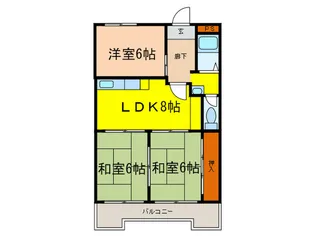 ローレル豊前【2階】の間取り
