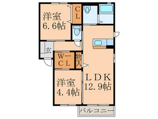 メゾン ド ボヌール B棟【2階】の間取り