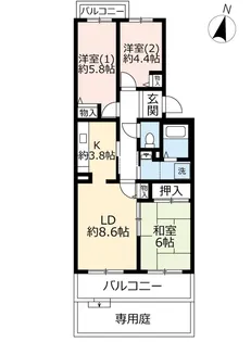 URすずかけ台ハイツ第3【5階】の間取り