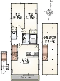 サンライズ成瀬B棟【2階】の間取り