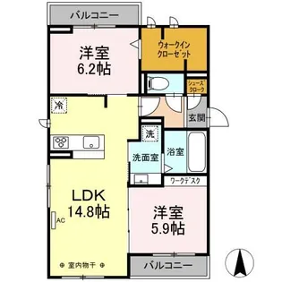 ローザセレスト I【2階】の間取り
