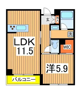 グラディエント若葉【1階】の間取り