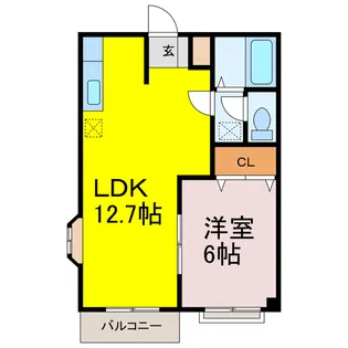 エルディム北A【1階】の間取り