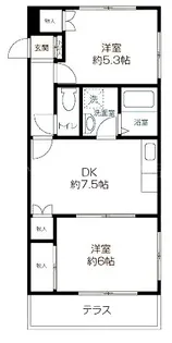 シャルマンドミール桜堂【1階】の間取り