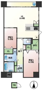 グレースオークス岡山【2階】の間取り