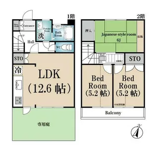 レクタウン玉川学園E棟の間取り