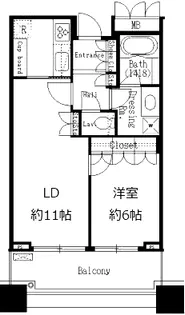 パークタワー目黒【13階】の間取り