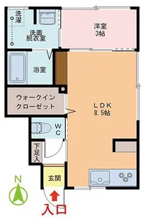 INTEGRAL石盛【1階】の間取り