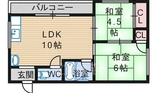 ジョイフル南住吉【4階】の間取り