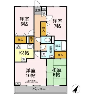 ブライトンパーク【3階】の間取り