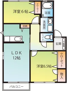 サンライズ B【2階】の間取り