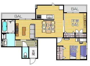 シャノーブル本山中町【4階】の間取り