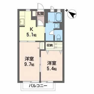 ベルハイム参番館B【2階】の間取り