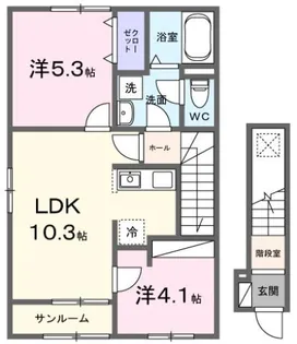 ポルト・ボヌールK II【2階】の間取り