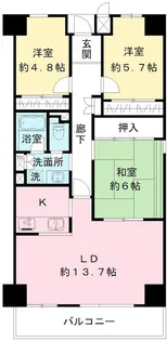 ザ・スクエアA棟【6階】の間取り