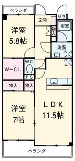 クレセール浄水【3階】の間取り
