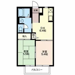 クレール須ケ口 B【2階】の間取り