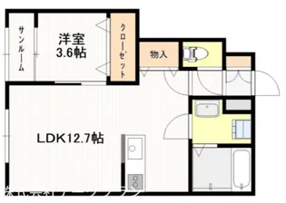 ゴッドバレー牛野谷【1階】の間取り