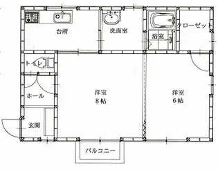 みどりやロイヤルコーポD棟【2階】の間取り