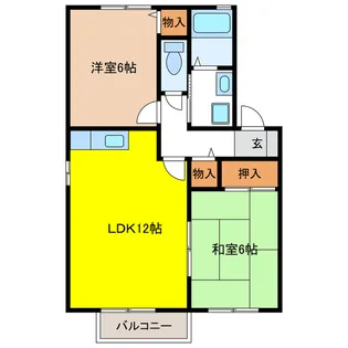2LDKの間取り画像