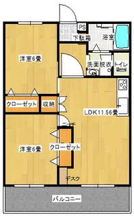 川津セントラルハイツ【4階】の間取り