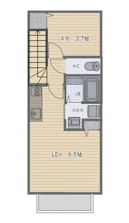 Room天皇寺【2階】の間取り