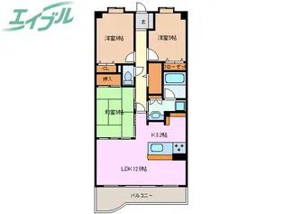 ライオンズマンション四日市 504号室【5階】の間取り