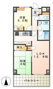 マンションさつき野【4階】の間取り