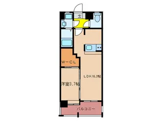 エンクレスト天神III【12階】の間取り