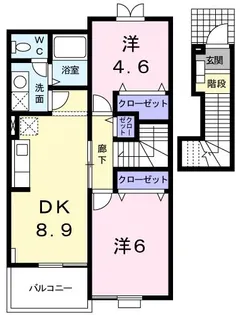 ワイフラットA【2階】の間取り