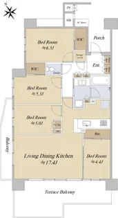 パークスクエア綱島【3階】の間取り