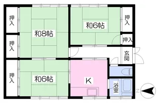 南部荘B【1階】の間取り